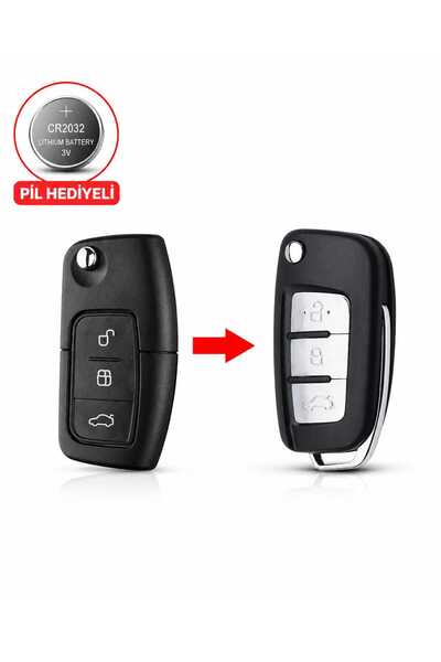 GMA KEYS Lüx Ford Focus mondeo fiesta c Max Çevirici Sustalı Kumanda Kabı PİL...