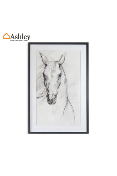 Ashley Industry Furniture لوحة قماشية للحائط باللون الأبيض