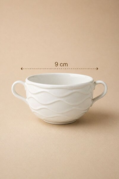 Bev Kitchen Lüks Porselen Kulplu Kase 9 cm