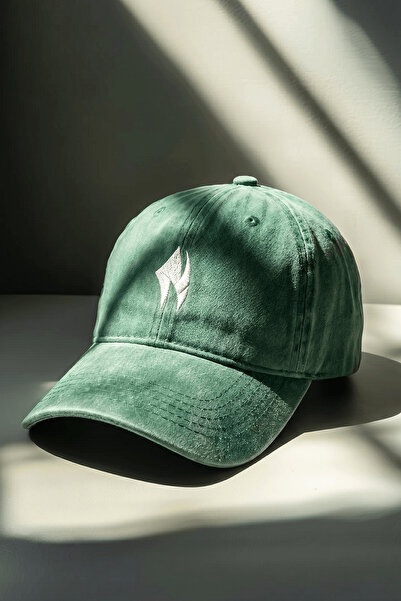 Woneagle Unisex Eskitilmiş Deniz Yeşili Minimalist Nakışlı Vintage Şapka Dad ...