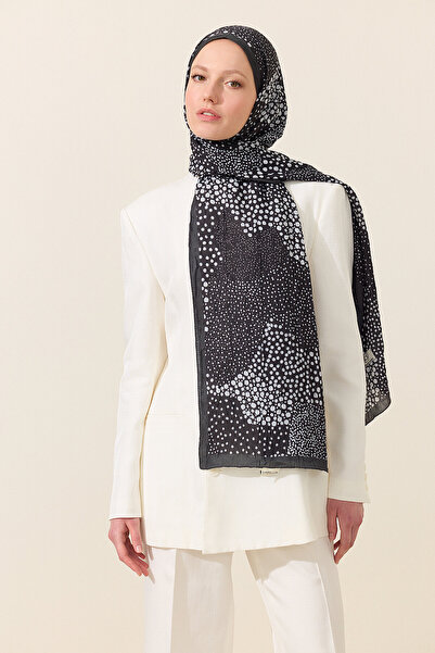 cs camellia scarf Elegance Kraş Shawl - Black