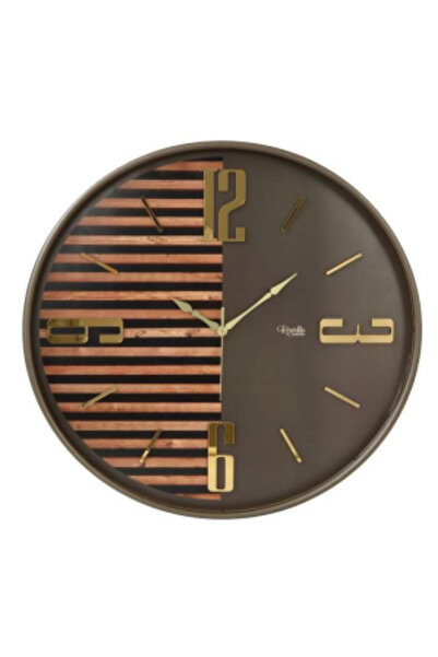 Savita Home 2024P-5 Pleksi Kahverengi 50 cm Duvar Saati Modern Dekoratif Sess...