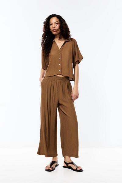 LEFTIES Dokulu culotte pantolon