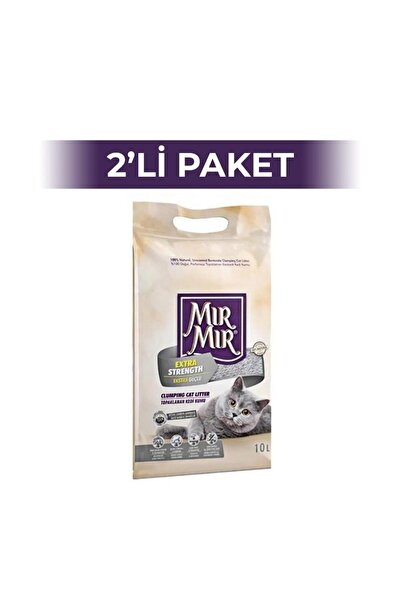 Mır Mır MırMır Aktif Karbonlu Topaklaşan Bentonit Kedi Kumu 2 X 10 L