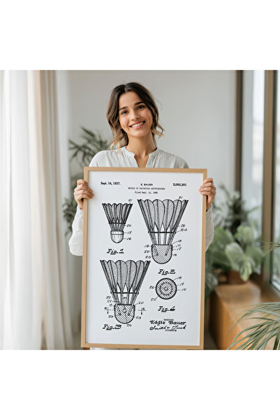 Pegziz Badminton loptica Patent slika Uramljena slika Sportska zidna slika