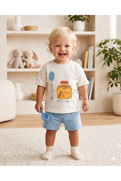babytex تي شيرت للأطفال كبير الحجم مطبوع عليه زبدة الفول السوداني بتصميم ممتع...