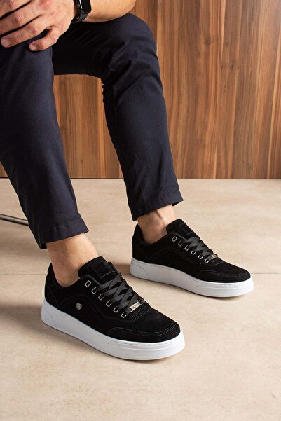 L.A Polo Siyah Beyaz Süet Erkek Sneaker