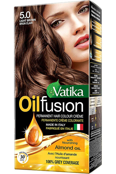 Vatika Naturals Colouring Kit With Almond Oil For Grey Hair 5.0 - Light Brown...