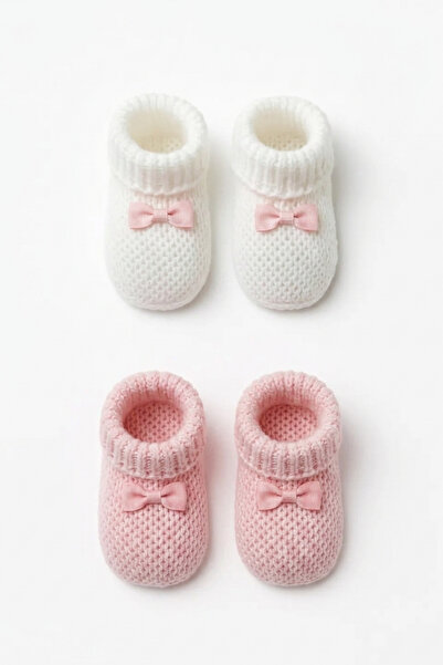 thechild baby collection Triko Bebek Patik 2'li Set | Fiyonklu Model, Triko Ö...