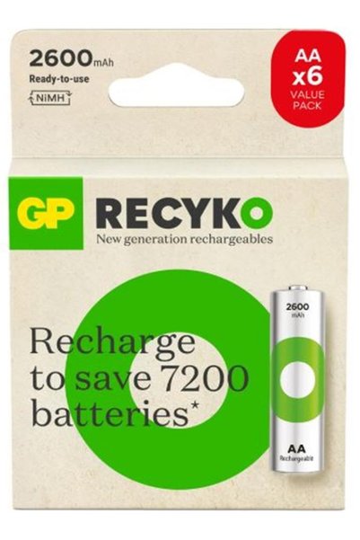 GP AA 2600 mAh Şarjlı Kalem Pil 4+2li Paket GP270AAHCE4-2