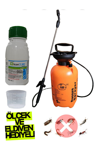 Icon 2.5EC 250ML Açık-Kapalı alanda Etkili Haşere Pire Böcek Sinek İlacı/5 LT...