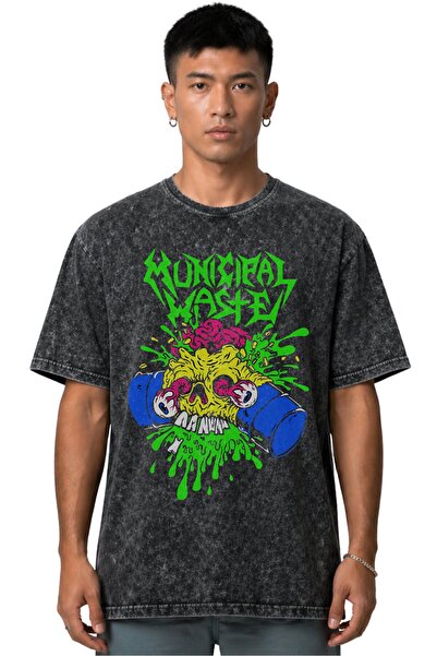 SEVBANO Tricou Municipal Waste Rock Metal Music Band, imprimat pe față, unise...