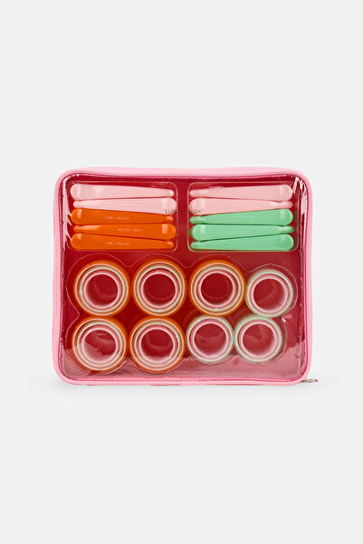 Luxe + Willow 32Pieces Hair Roller And Clips Set With Cosmetic Bag, Multicolor