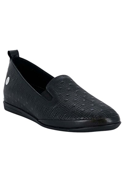 Mammamia D26Ya-720-B Black Women's Comfort Leather Shoes