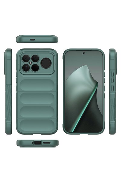 Pilanix حافظة هاتف Xiaomi Poco F8 Ultra مع حماية للكاميرا، مصنوعة من السيليكون العرقي الفاخر مع نمط مجوف من جلد الغزال من الداخل