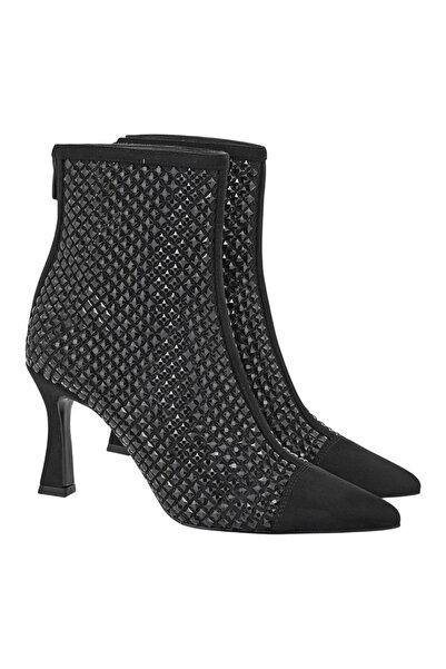 Exe Shoes Γυναικεία Μποτάκια 700-222 Μαύρο Καστόρι Μαύρο Στράς V37002224A93