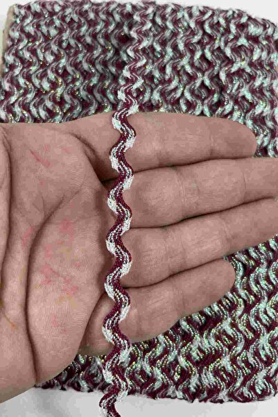 Hobigram Burgundy Silver Lumy Vortiq Embossed Zigzag Decorative Ribbon – Prem...