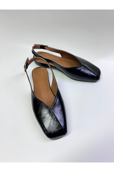 azza shoes BİANCA KADIN KARE KALIP PARLAK ARKASI AÇIK TOKA DETAYLI ZARİF ŞIK ...