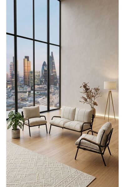 Sofmina Balkon, Bahçe, Cafe, Metal Kanepe Koltuk Takımı , Bahçe Mobilyası, 211