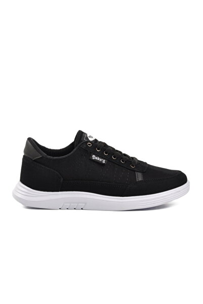 Dakırs Black and White Lace-Up Men's Casual Shoes