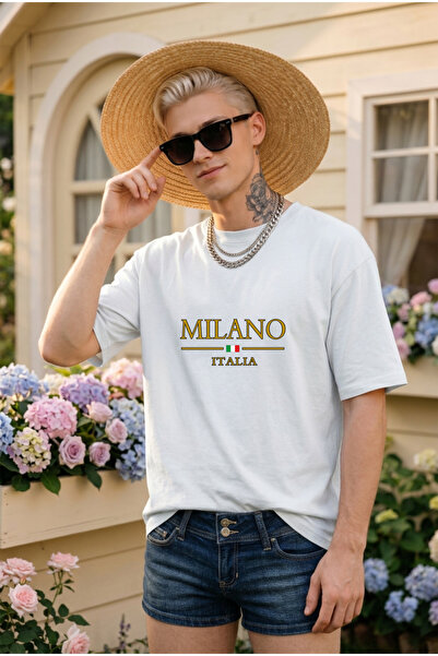 HOFFNUNG Unisex Βαμβακερό μπλουζάκι με λαιμόκοψη ποδηλάτου σε μεγάλο μέγεθος