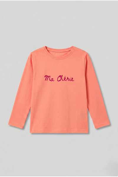 Shifre Girl's Crew Neck Printed Long Sleeve T-Shirt