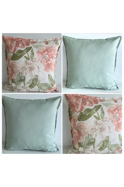Fabric by Gülçin Keten Pamuklu Kumaş PASTEL SERİSİ 4'lü Yastık Kılıfı Set