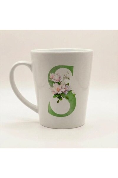 OEM Alphabet Latte Mug S with Floral Design