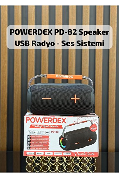 powerdex PD-82 Bluetooth Hoparlör Taşınabilir Speaker USB / FM Radyo / TWS / ...