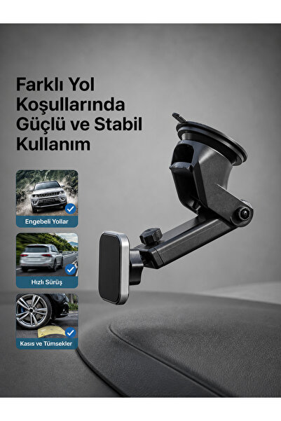 cabbaroğlu ticaret Manyetik Araç Telefon Tutucu – Güçlü Vakumlu Cam ve Torpid...