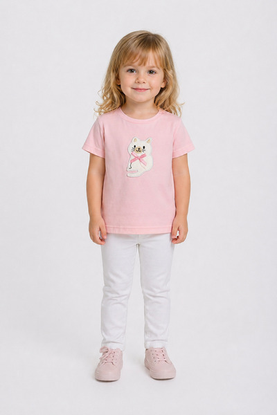 Yale Kids 1-4 Years Old Girls' 95% Cotton T-Shirt