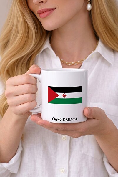 Kirbi Reklam كوب من البورسلين مطبوع عليه علم الصحراء الغربية هدية
