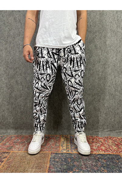 FıttingRoom Patterned Jogger with Elastic Waist
