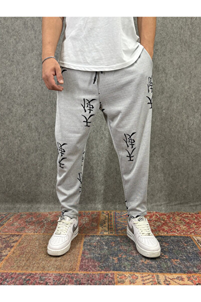 FıttingRoom Elastic Waist Japanese Patterned Baggy Trousers