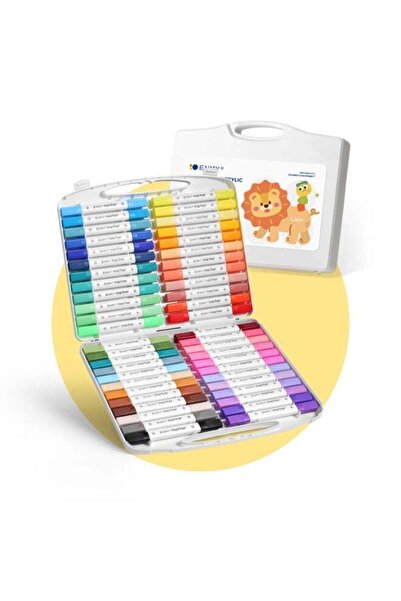 ENMY 48 Colors Acrylic Paint Marker Pens Set - Dual Tip (1mm Fine & 5mm Brush...