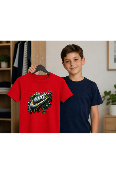 Malfini Παιδικό μπλουζάκι 100% βαμβακερό με στάμπα Nike, για ηλικίες 4-12 ετών