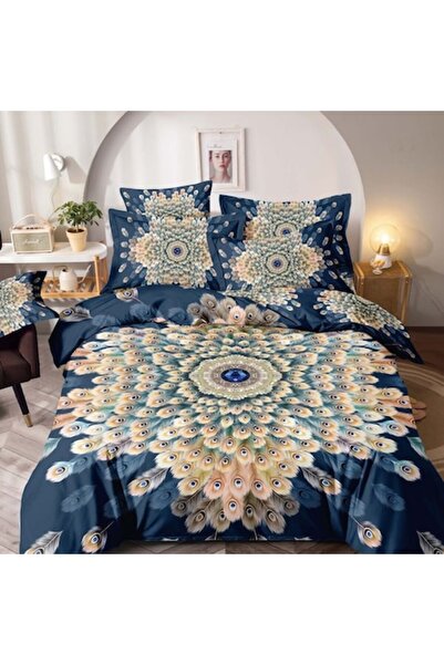 MHR Lenjerie de Pat 5D Finet, 4 Piese, O'Persoana, Cearceaf cu Elastic 140x20...