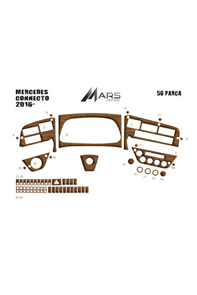 Marscockpitdesign غطاء كونسول مرسيدس كونكتو 20163 56 قطعة