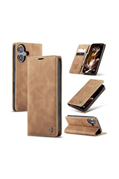 Caseme 013 Retro Θήκη Βιβλίο Brown (Apple iPhone 16 Plus)