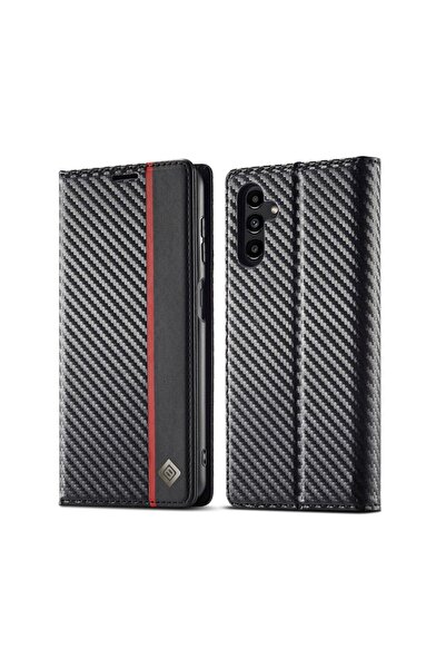 LC.IMEEKE Carbon Fiber Θήκη Πορτοφόλι Vertical Black (Samsung Galaxy A55 5G)