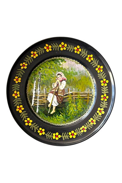 Ceramica Martinescu Farfurie decorativa 30 cm pictata manual – pictura cu tar...