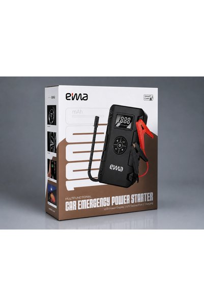 Çerçi Teknoloji Eima 10.000 mAh Akü Takviye Cihazı Powerbank Hava Kompresörlü...