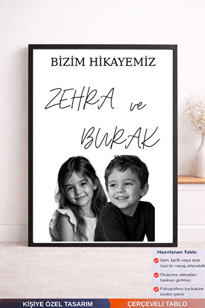 Bugucreative Kişiye Özel Çocukluk Fotoğraflı Tablo,Kişiye Özel Hediye,Fotoğra...
