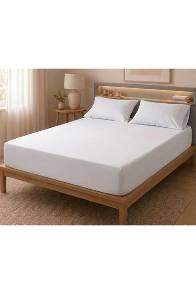 pınarhome collectıon 100% COTTON FABRIC RUBBERED SHEET+PILLOW CASE CORNER DEE...