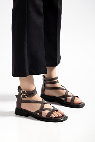 MS SUGAR SHOES Women's Strappy Ankle Buckle Casual Sandals