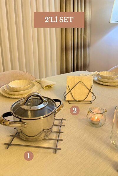 Edora Home Set od 2 mat srebrna trokutasta držača za salvete, kuhinjski set
