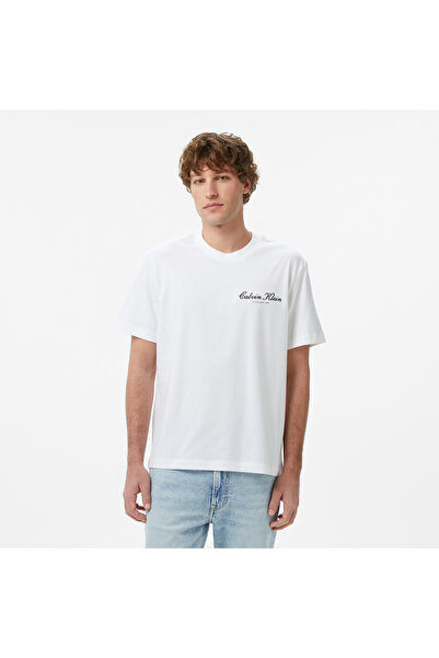 Calvin Klein 20S March Graphic Seasonal Erkek Beyaz T-Shirt