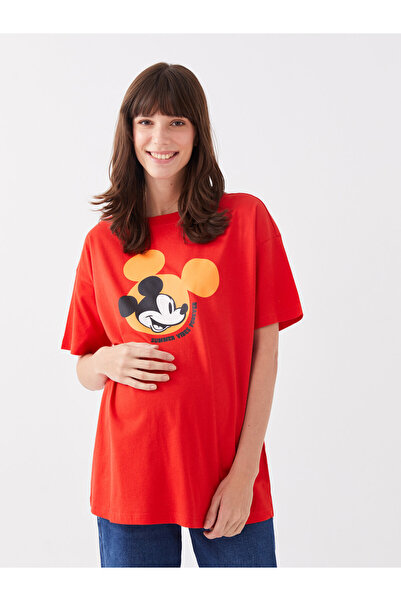 LC Waikiki Tricou de maternitate cu mânecă scurtă cu imprimeu Mickey Mouse