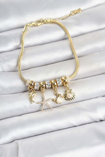 Inure Jewelry Brass Gold Color Summer Concept Charm Women's Bracelet