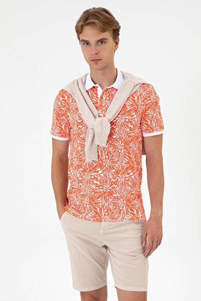 U.S. Polo Assn. Orange Men's Regular Fit Polo T-Shirt Dmk.Wars